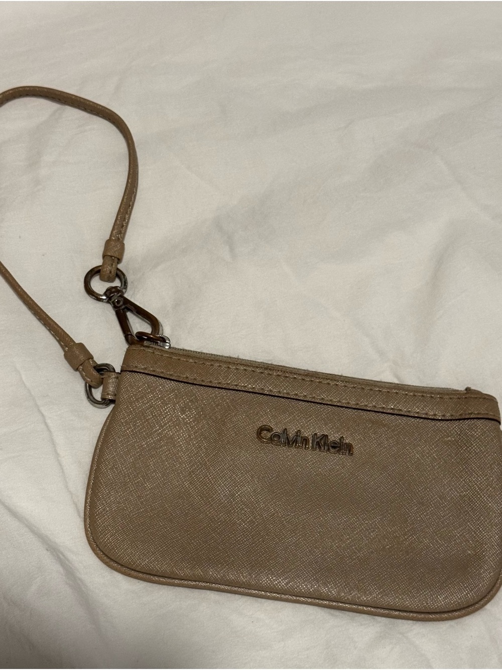 Calvin Klein Beige/Tan Wristlet Card Holder